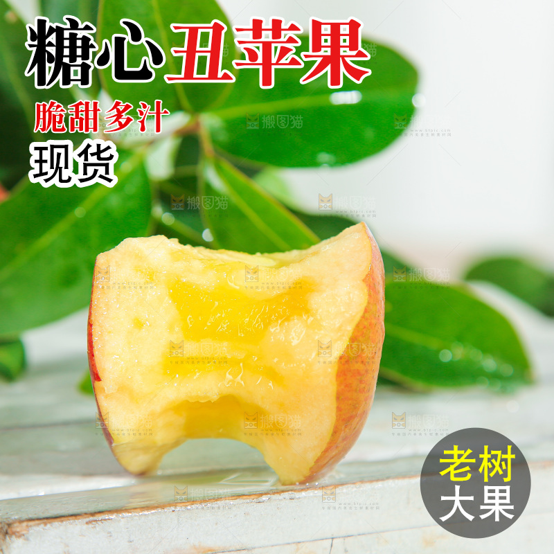 白底上的糖心苹果
