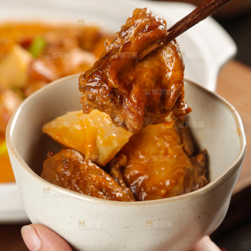 深底上的炖鹅肉