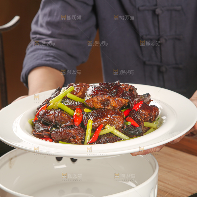 深底上的酱鹅