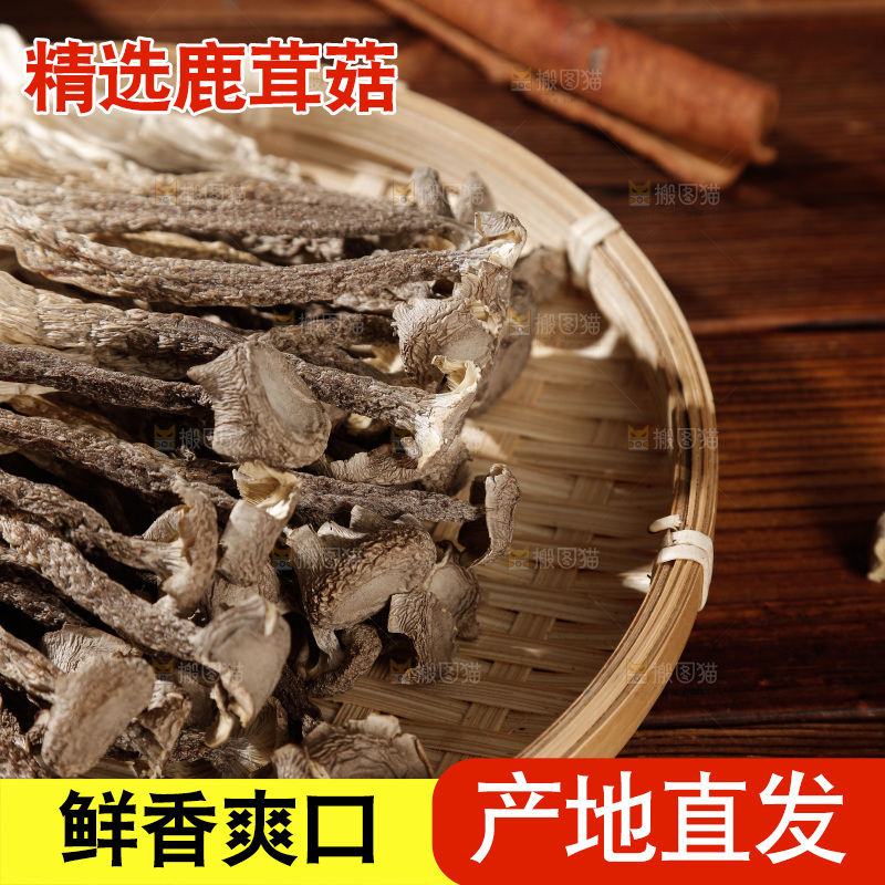 深色底上鹿茸菇