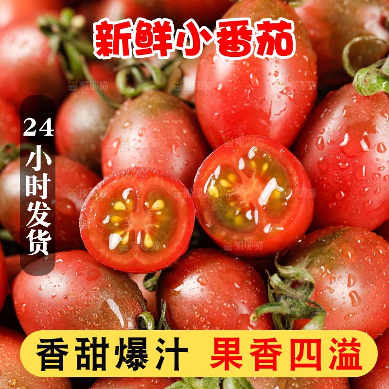 手里拿着混色小番茄