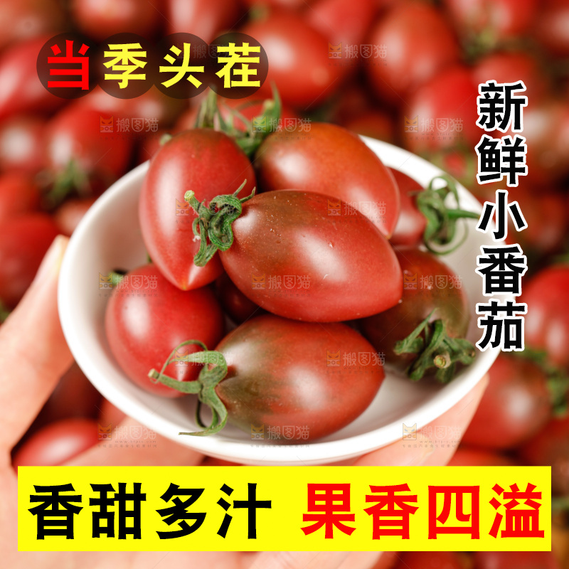 手里拿着混色小番茄