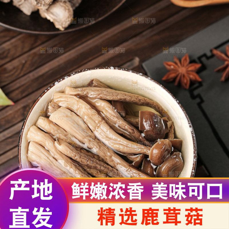 深底上的鹿茸菇