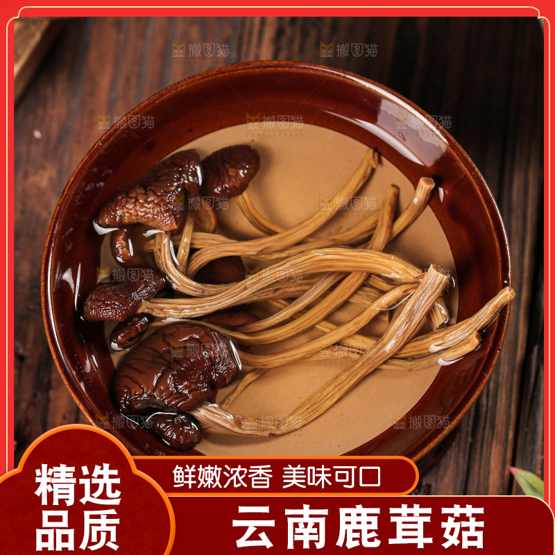 深底上的鹿茸菇