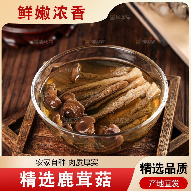 深底上的鹿茸菇
