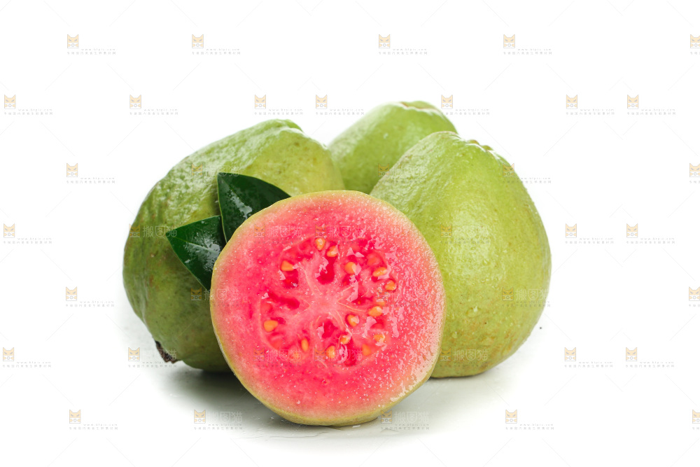 白底上的红心芭乐