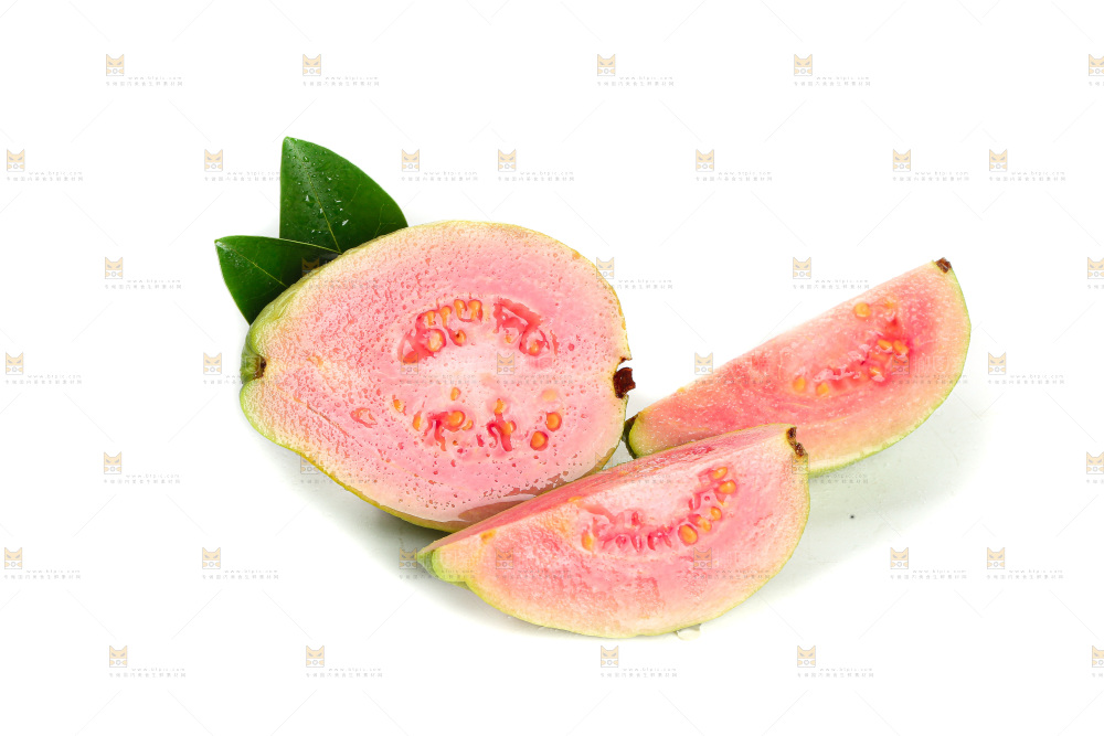白底上的红心芭乐