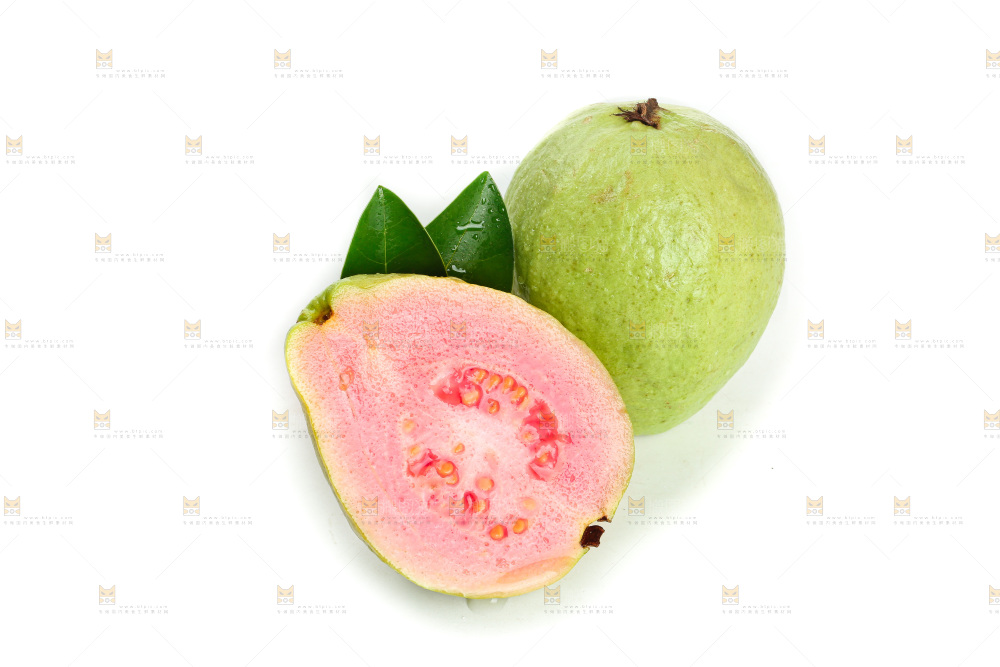 白底上的红心芭乐