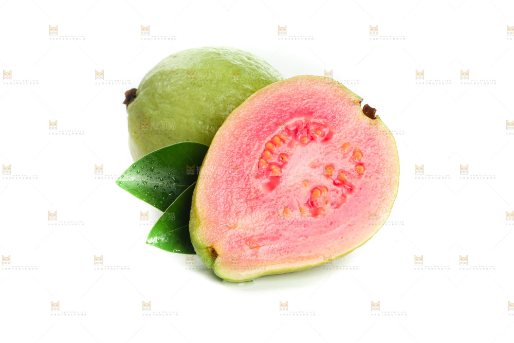 白底上的红心芭乐