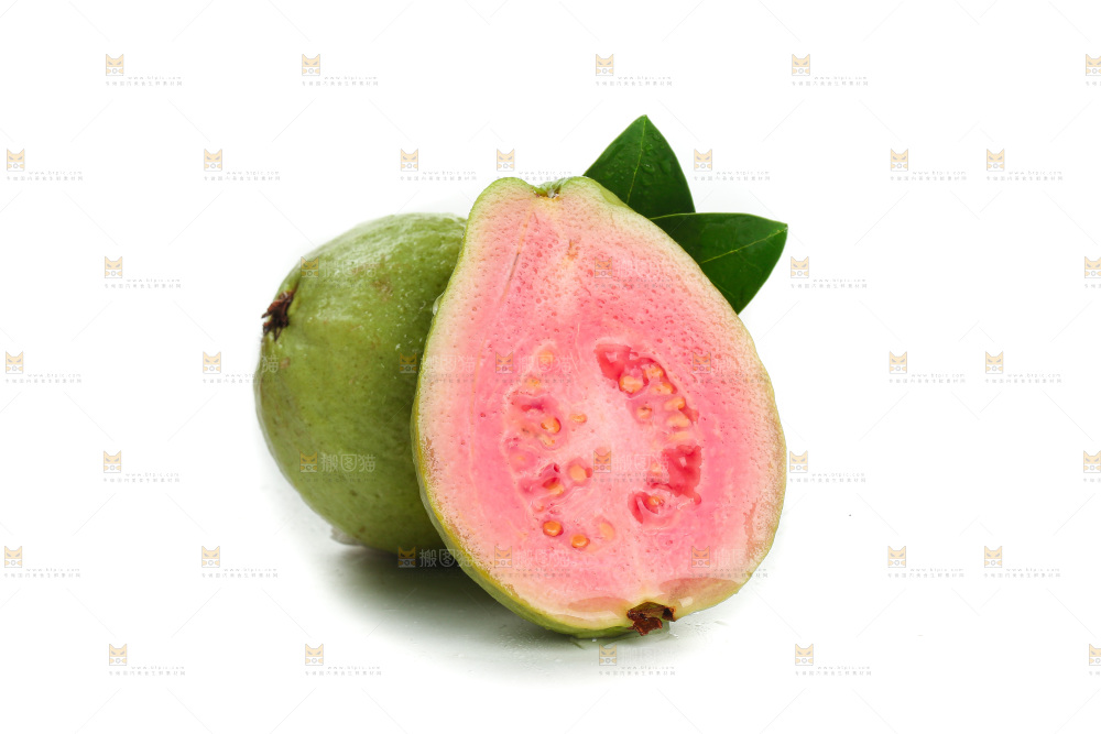 白底上的红心芭乐