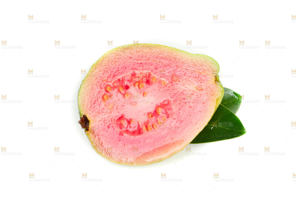 白底上的红心芭乐