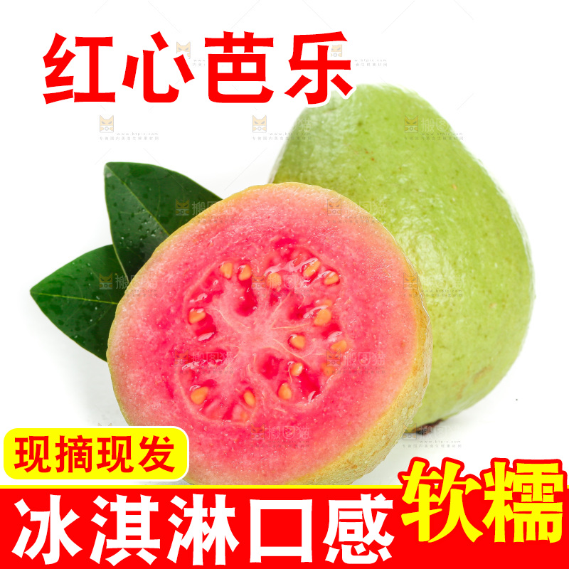 白底上的红心芭乐