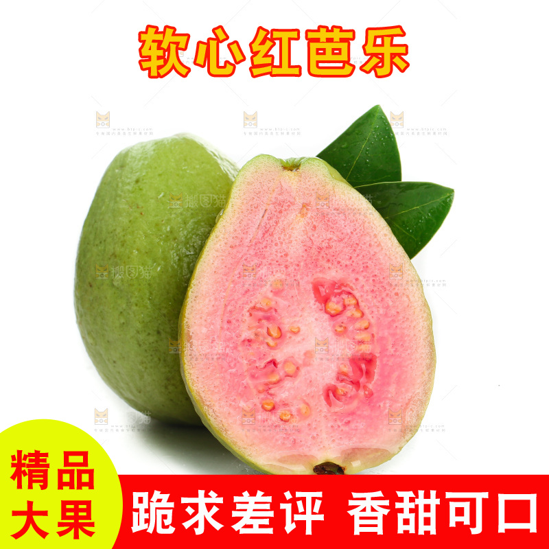白底上的红心芭乐