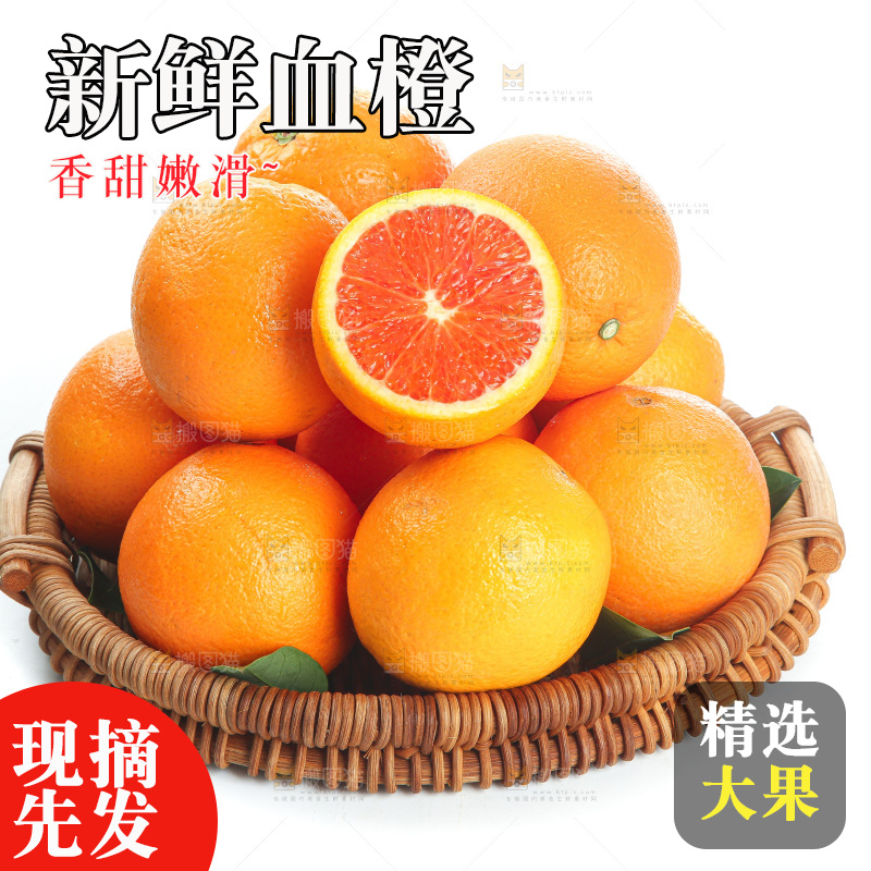白底上的血橙
