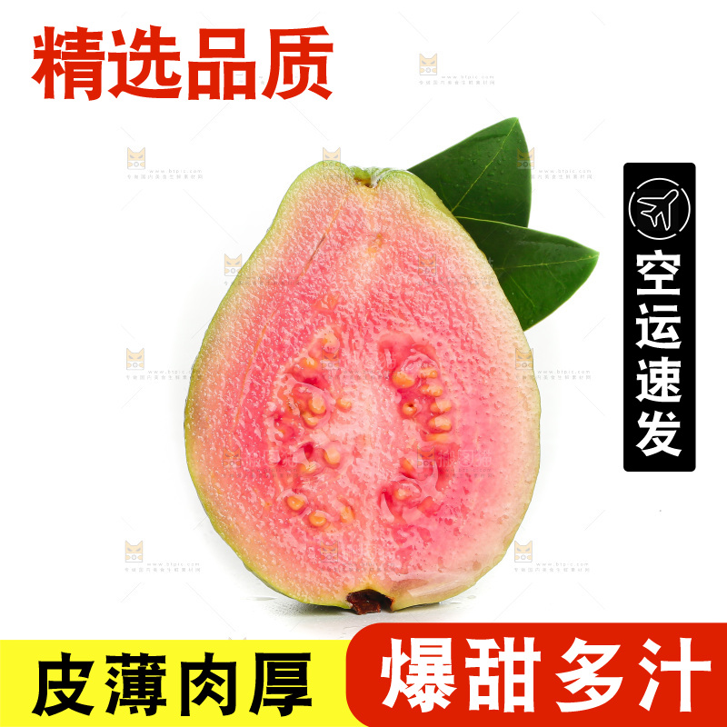 白底上的红心芭乐