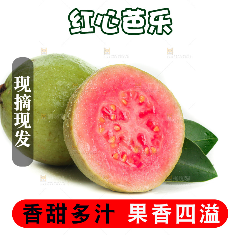 白底上的红心芭乐