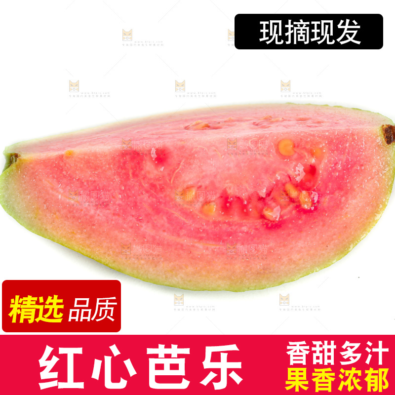 白底上的红心芭乐