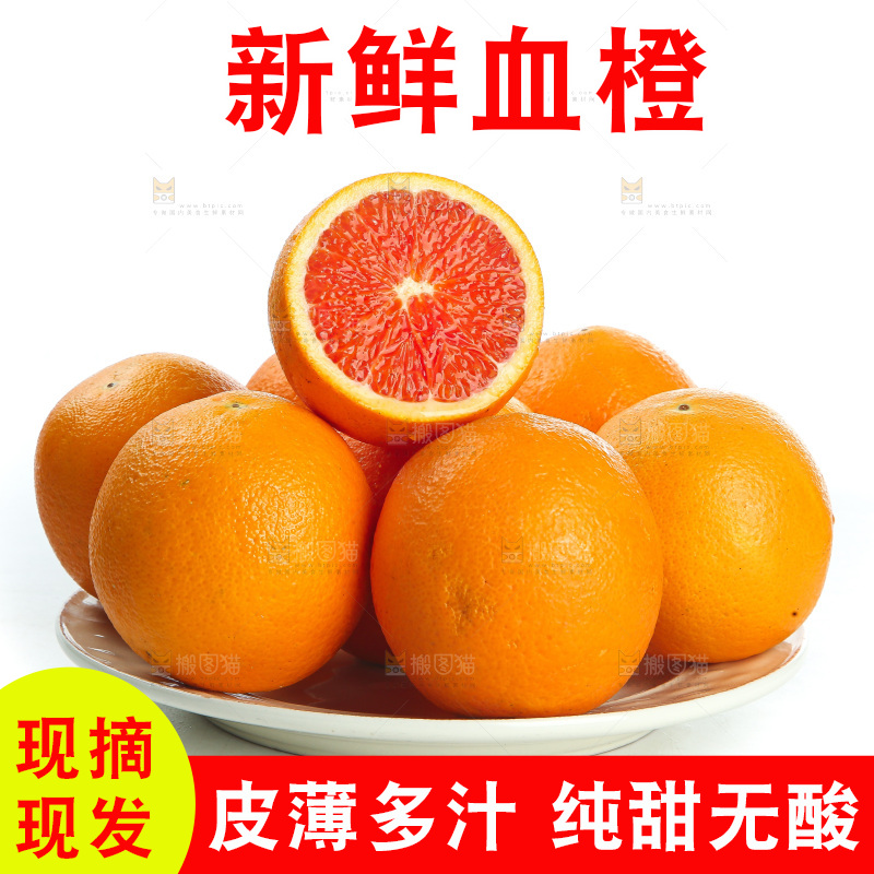 白底上的血橙