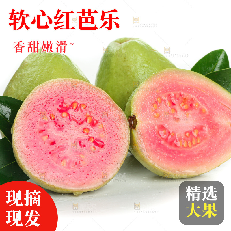 白底上的红心芭乐