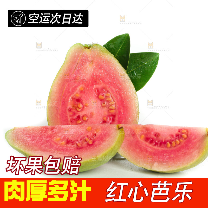 白底上的红心芭乐