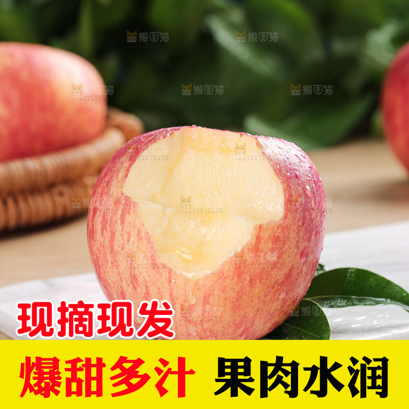 浅底上的红富士苹果