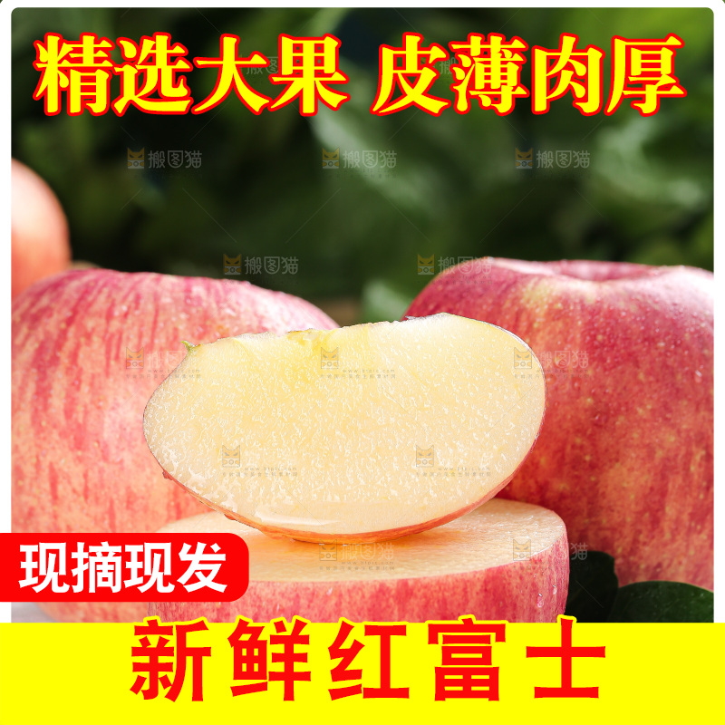 浅底上的红富士苹果