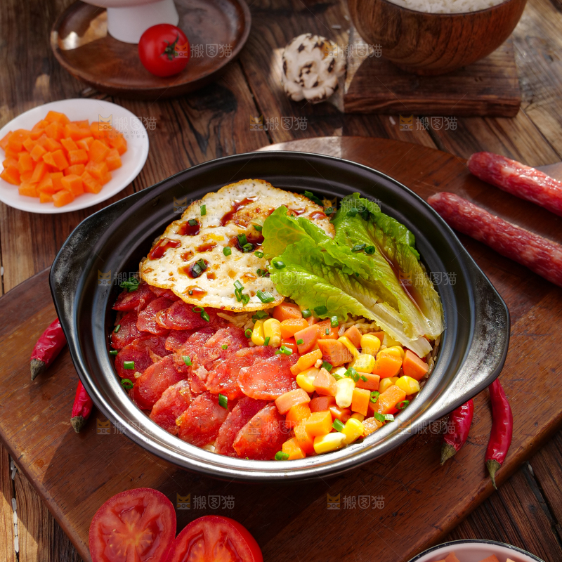 深底上长粒米煲仔饭