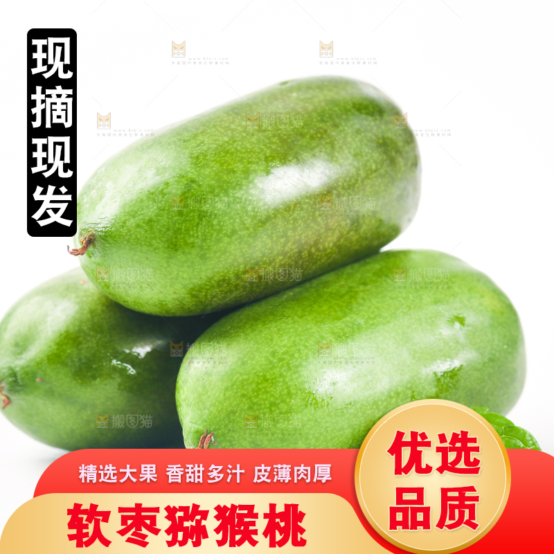 白底上的软枣猕猴桃