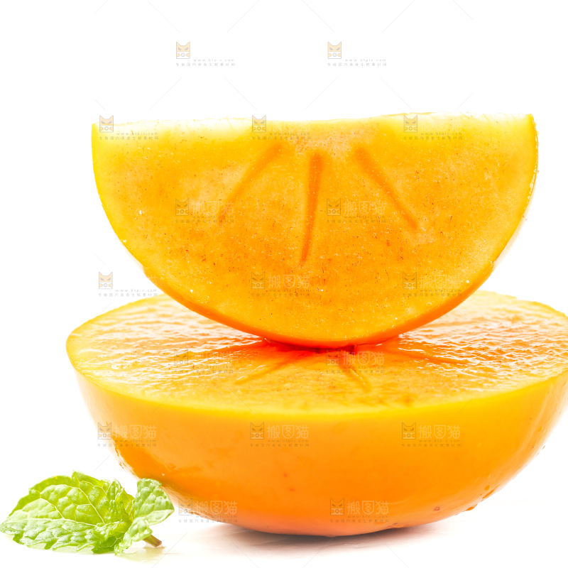 白底上的磨盘柿子