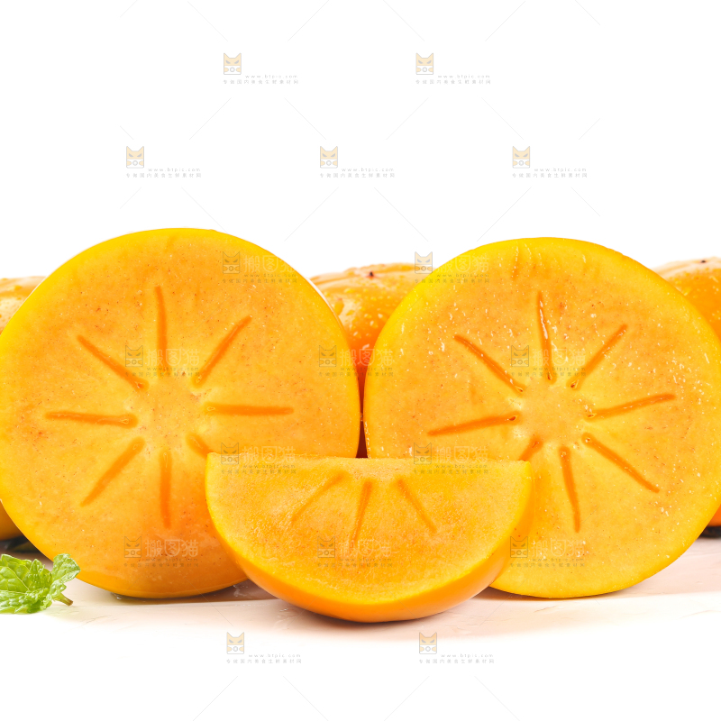 白底上的磨盘柿子