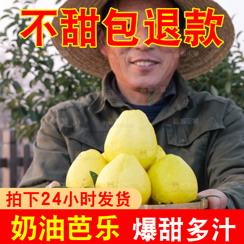 手里拿着白心芭乐