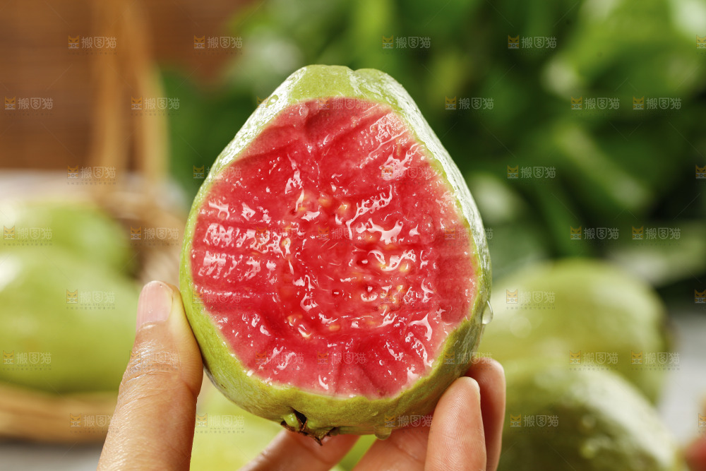 手里拿着红心芭乐