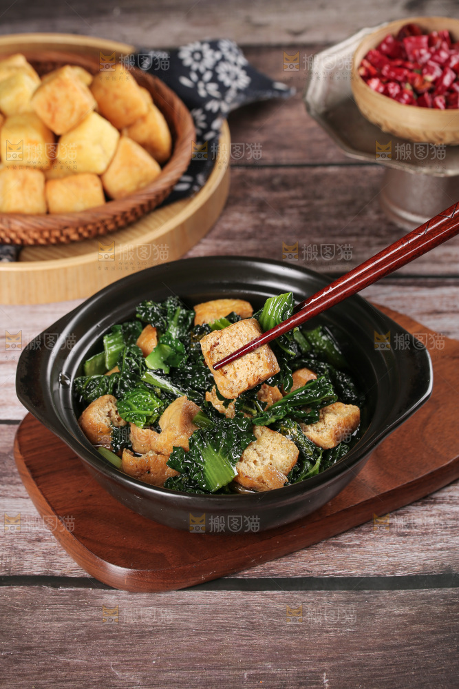 豆泡炒青菜