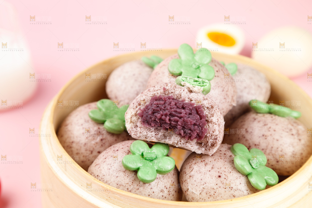 紫薯山竹包