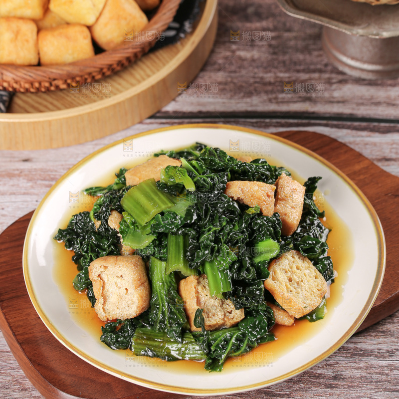 豆泡炒青菜