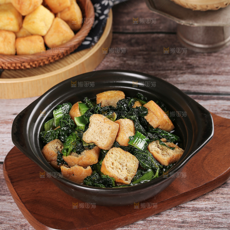 豆泡炒青菜
