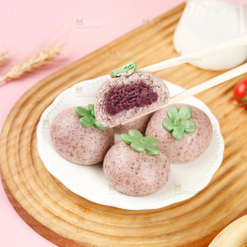 紫薯山竹包