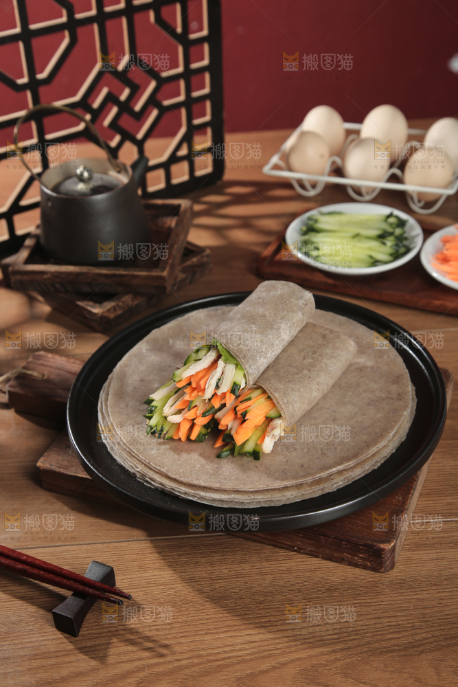 黑全麦卷饼