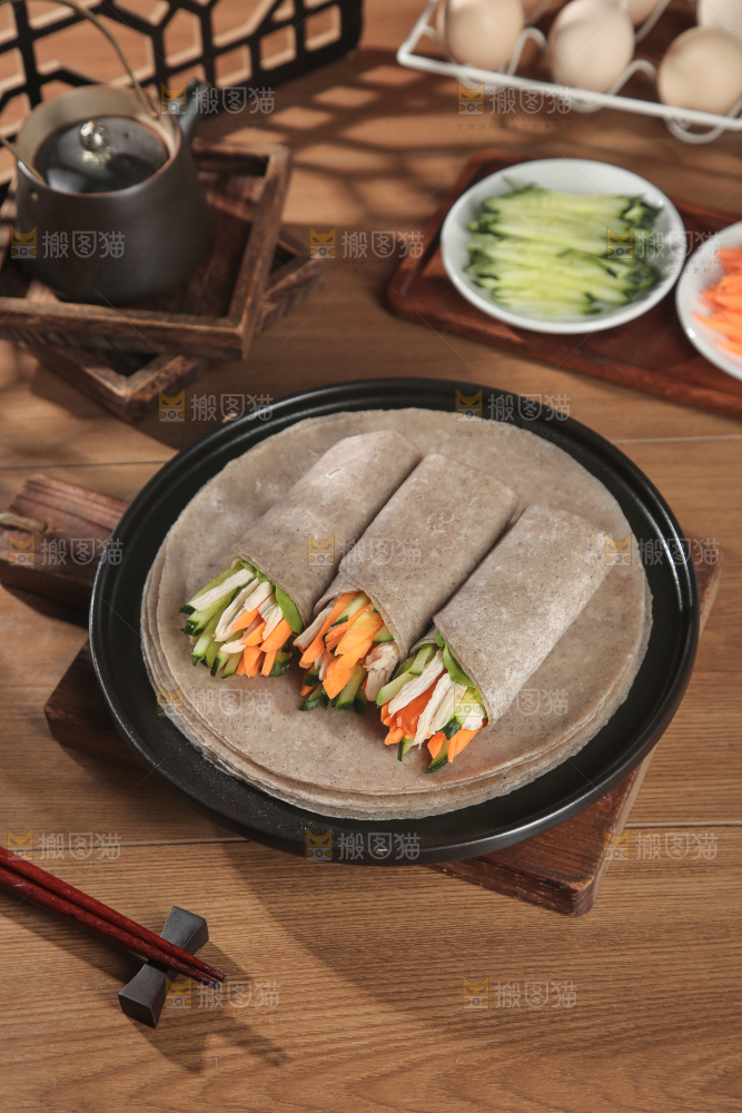 黑全麦卷饼