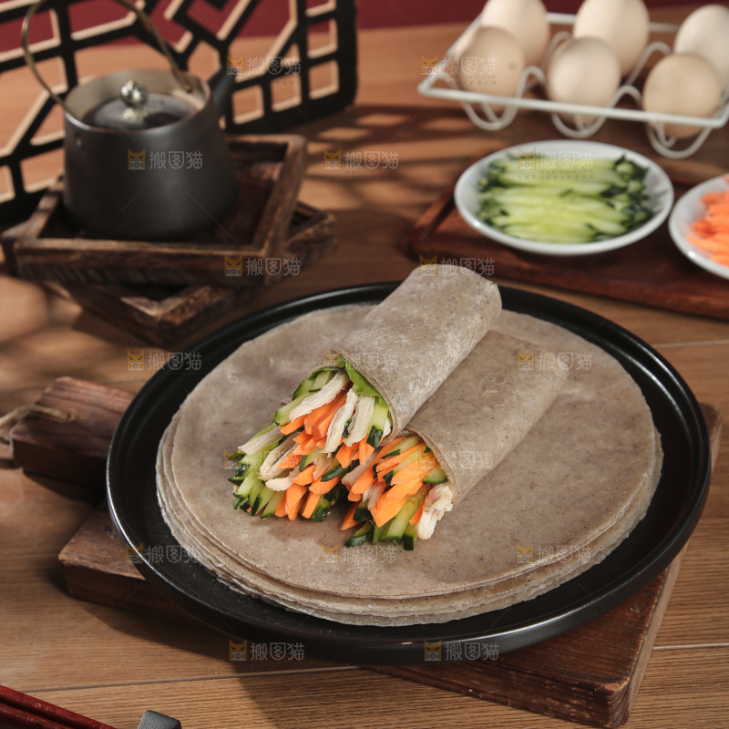 黑全麦卷饼