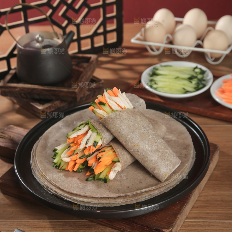 黑全麦卷饼