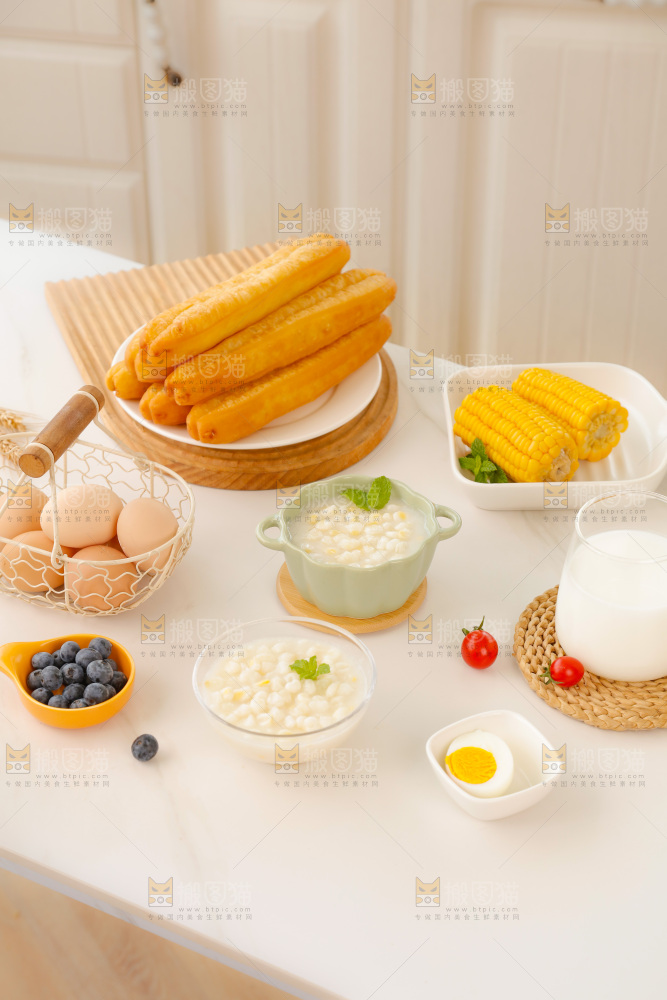 油条玉米羹组合