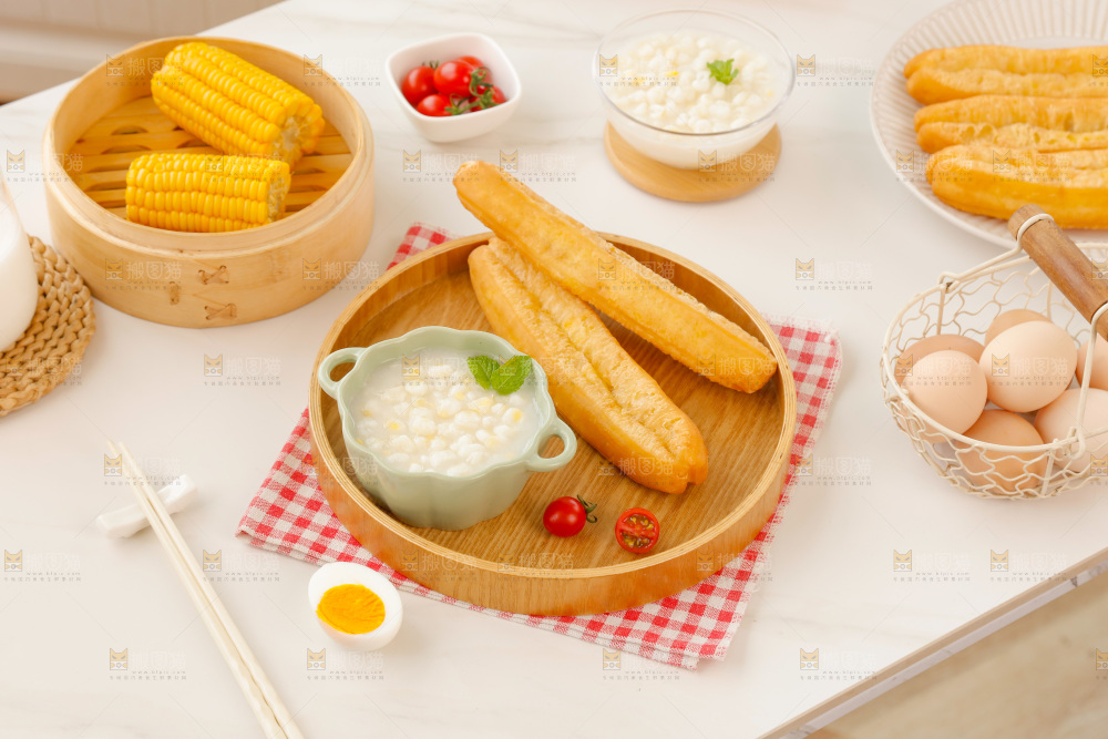 油条玉米羹组合