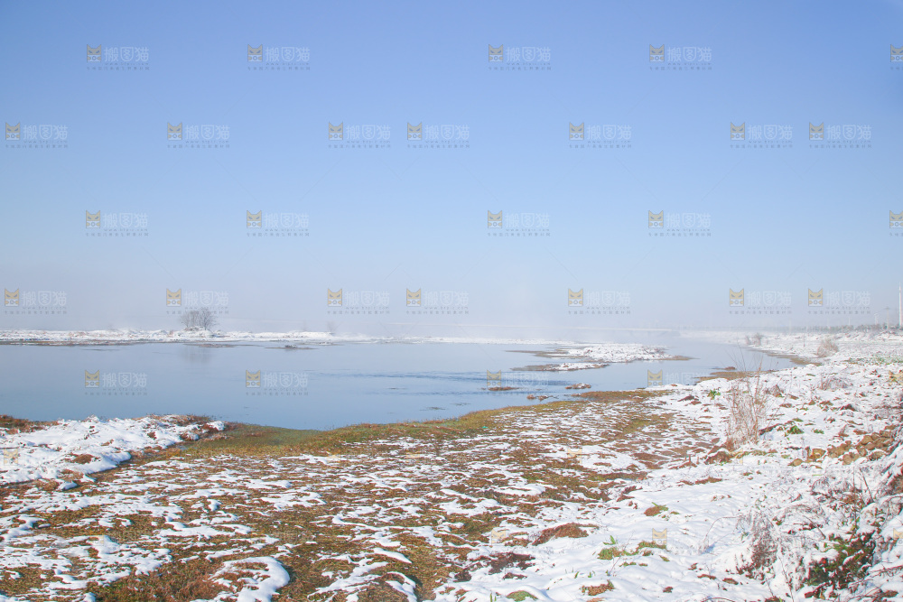 村落雪景下雪