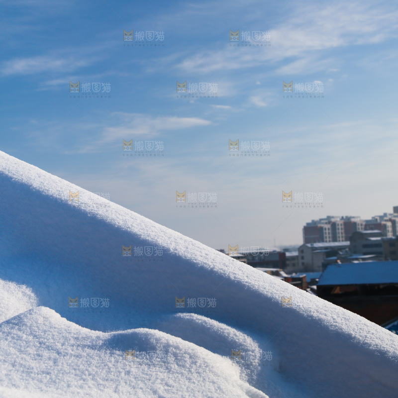村落雪景下雪