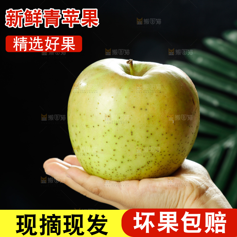 手里拿着青苹果