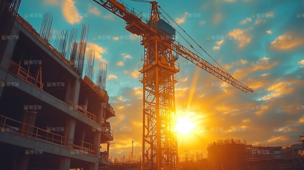 城市建设发展工地工人团队企业概念