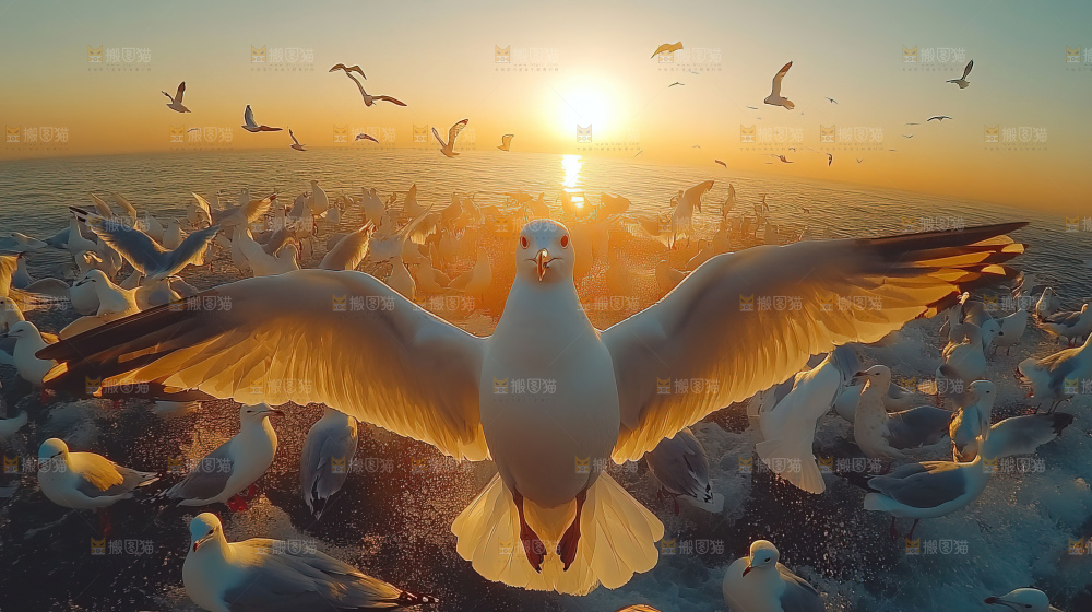 大海 海鸥 纯净 宁静 自然 风景