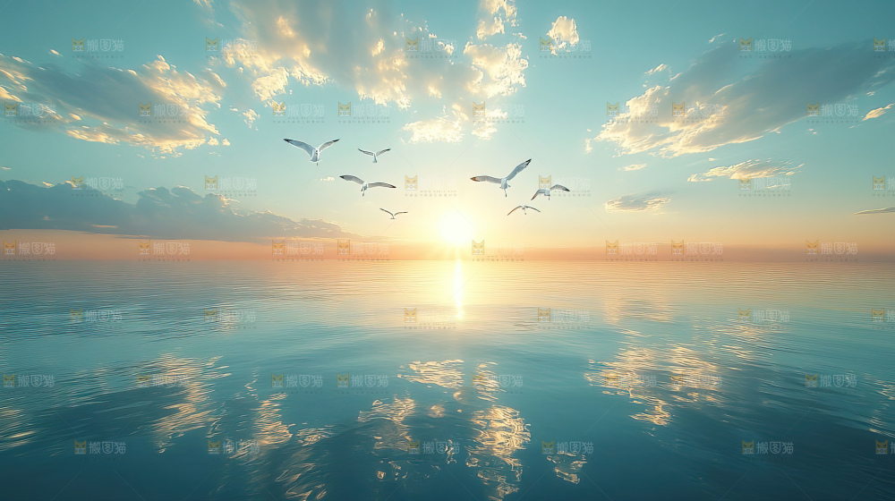 大海 海鸥 纯净 宁静 自然 风景