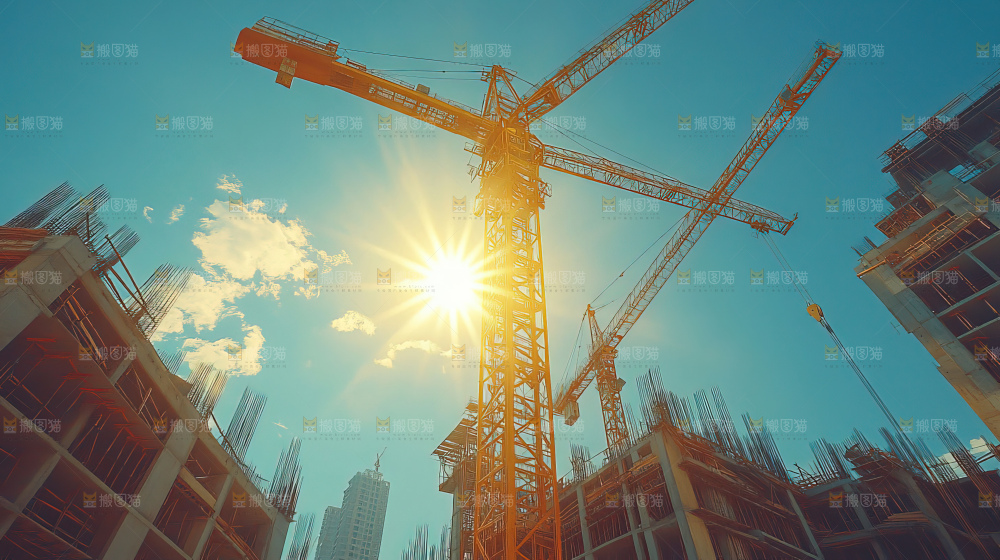 城市建设发展工地工人团队企业概念